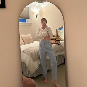 Light blue high waisted trousers with belt, Zara, size XS